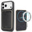 Kalebol Slim MagSafe Ring Magnetic Card Bag Leather Phone Case