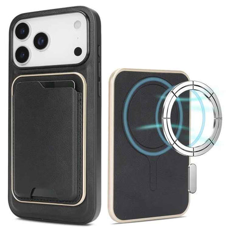 Kalebol Slim MagSafe Ring Magnetic Card Bag Leather Phone Case