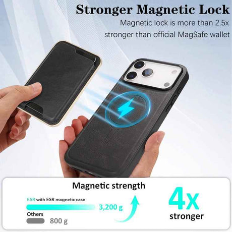 Kalebol Slim MagSafe Ring Magnetic Card Bag Leather Phone Case