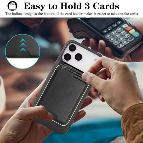Kalebol Slim MagSafe Ring Magnetic Card Bag Leather Phone Case