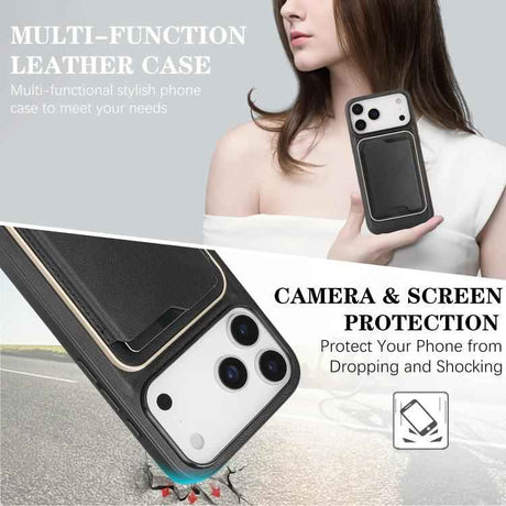 Kalebol Slim MagSafe Ring Magnetic Card Bag Leather Phone Case
