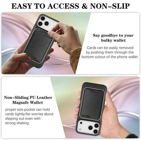 Kalebol Slim MagSafe Ring Magnetic Card Bag Leather Phone Case