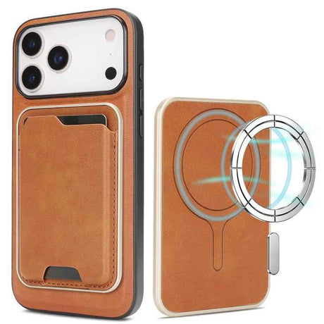 Kalebol Slim MagSafe Ring Magnetic Card Bag Leather Phone Case