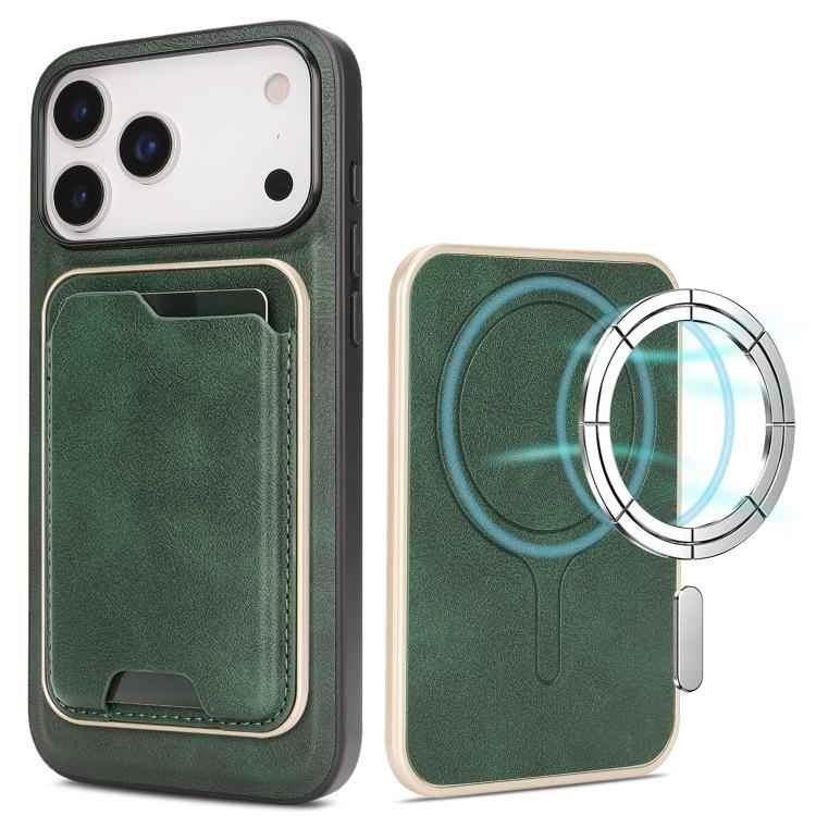 Kalebol Slim MagSafe Ring Magnetic Card Bag Leather Phone Case