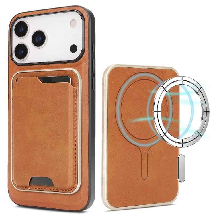 Kalebol Slim MagSafe Ring Magnetic Card Bag Leather Phone Case