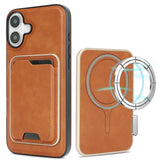 Kalebol Slim MagSafe Ring Magnetic Card Bag Leather Phone Case