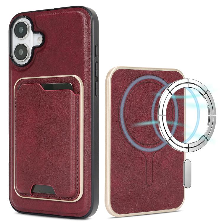 Kalebol Slim MagSafe Ring Magnetic Card Bag Leather Phone Case