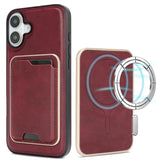 Kalebol Slim MagSafe Ring Magnetic Card Bag Leather Phone Case