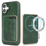 Kalebol Slim MagSafe Ring Magnetic Card Bag Leather Phone Case