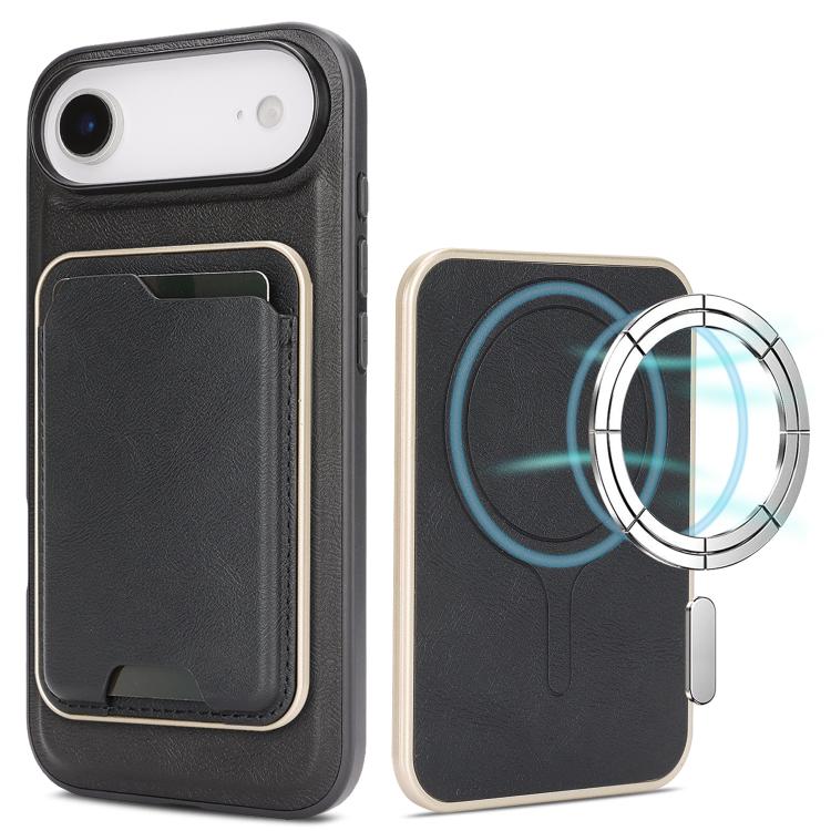Kalebol Slim MagSafe Ring Magnetic Card Bag Leather Phone Case