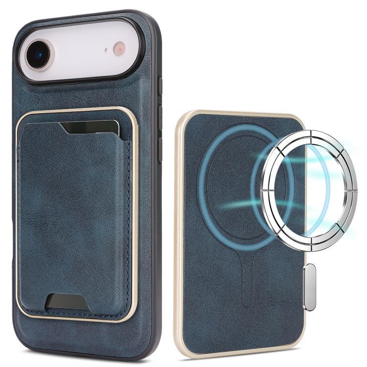 Kalebol Slim MagSafe Ring Magnetic Card Bag Leather Phone Case