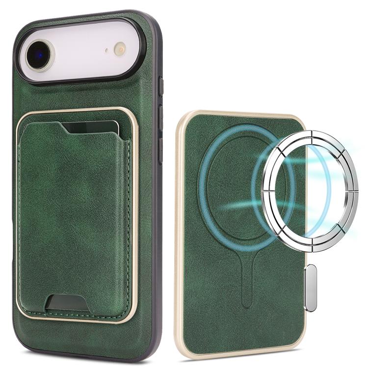 Kalebol Slim MagSafe Ring Magnetic Card Bag Leather Phone Case