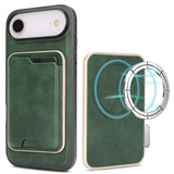 Kalebol Slim MagSafe Ring Magnetic Card Bag Leather Phone Case