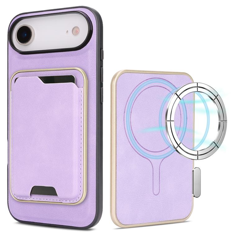 Kalebol Slim MagSafe Ring Magnetic Card Bag Leather Phone Case