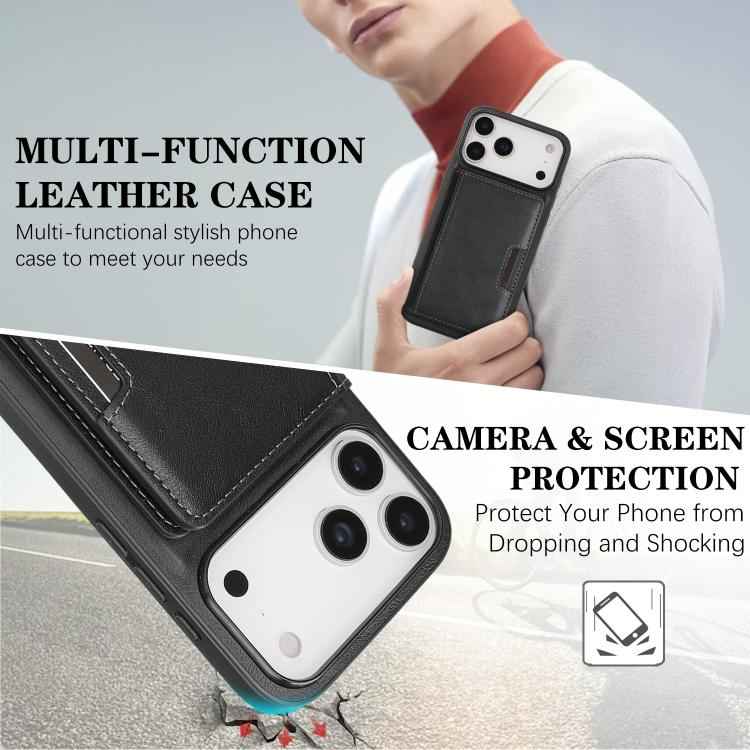 Kalebol Strong MagSafe Magnetic Two-Fold Card Bag Leather Phone Case