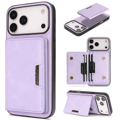 Kalebol Strong MagSafe Magnetic Two-Fold Card Bag Leather Phone Case