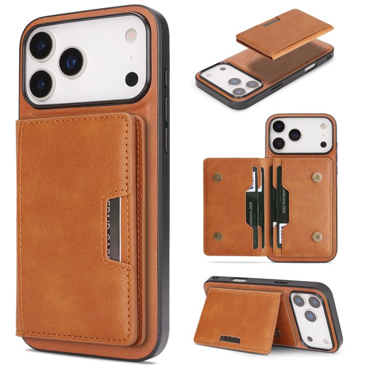 Kalebol Strong MagSafe Magnetic Two-Fold Card Bag Leather Phone Case