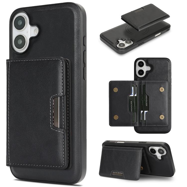 Kalebol Strong MagSafe Magnetic Two-Fold Card Bag Leather Phone Case