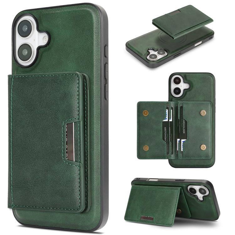 Kalebol Strong MagSafe Magnetic Two-Fold Card Bag Leather Phone Case