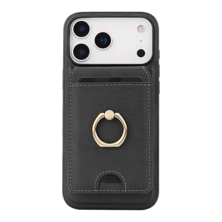 Kalebol Strong MagSafe Ring Magnetic Card Bag Holder Leather Phone Case