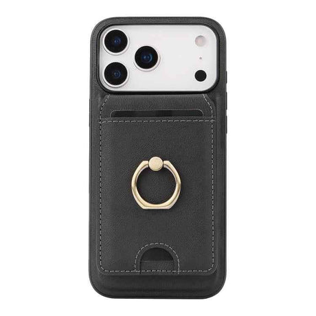 Kalebol Strong MagSafe Ring Magnetic Card Bag Holder Leather Phone Case