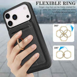 Kalebol Strong MagSafe Ring Magnetic Card Bag Holder Leather Phone Case