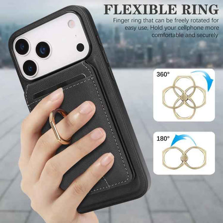 Kalebol Strong MagSafe Ring Magnetic Card Bag Holder Leather Phone Case
