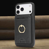 Kalebol Strong MagSafe Ring Magnetic Card Bag Holder Leather Phone Case