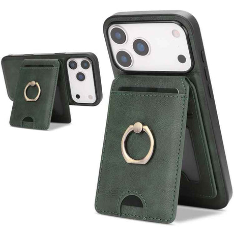 Kalebol Strong MagSafe Ring Magnetic Card Bag Holder Leather Phone Case
