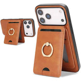 Kalebol Strong MagSafe Ring Magnetic Card Bag Holder Leather Phone Case