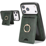 Kalebol Strong MagSafe Ring Magnetic Card Bag Holder Leather Phone Case
