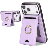 Kalebol Strong MagSafe Ring Magnetic Card Bag Holder Leather Phone Case