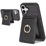 Kalebol Strong MagSafe Ring Magnetic Card Bag Holder Leather Phone Case