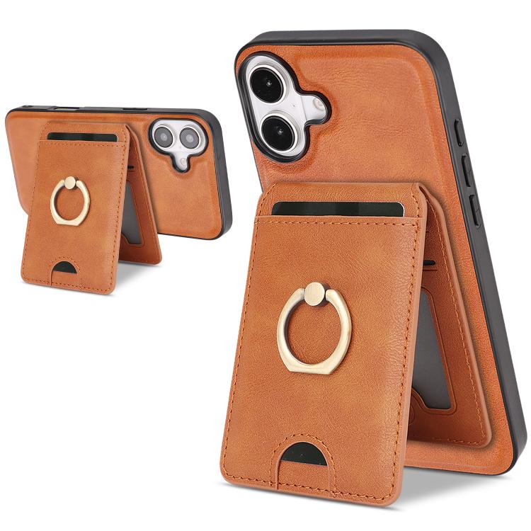 Kalebol Strong MagSafe Ring Magnetic Card Bag Holder Leather Phone Case