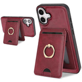 Kalebol Strong MagSafe Ring Magnetic Card Bag Holder Leather Phone Case