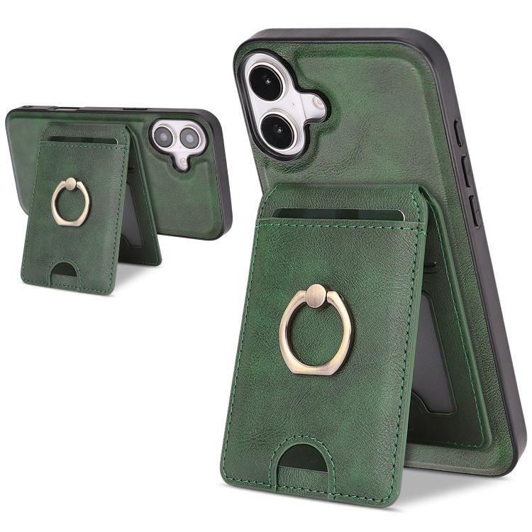 Kalebol Strong MagSafe Ring Magnetic Card Bag Holder Leather Phone Case