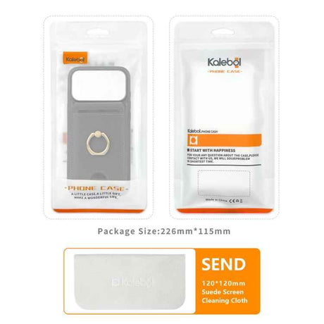 Kalebol Strong MagSafe Ring Magnetic Card Bag Holder Leather Phone Case