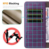 ENKAY RFID Blocking Wallet Kickstand Litchi Texture Leather Phone Case