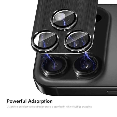 ENKAY Anti-reflection Camera Lens Brushed Aluminium Alloy Tempered Glass Film