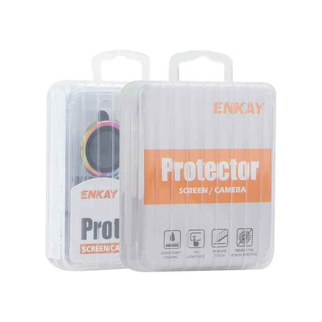 ENKAY Anti-reflection Camera Lens Brushed Aluminium Alloy Tempered Glass Film