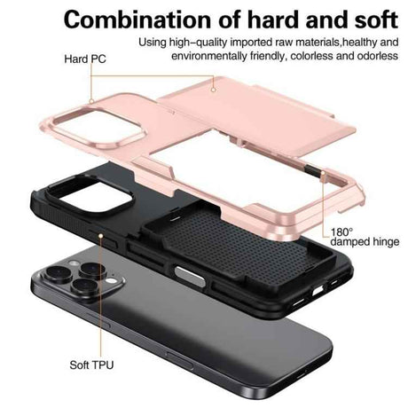 Kalebol Flip Card Wallet Holder Shockproof Phone Case