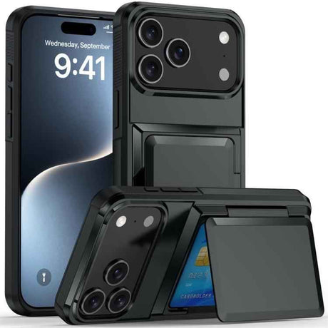 Kalebol Flip Card Wallet Holder Shockproof Phone Case