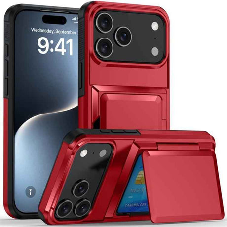 Kalebol Flip Card Wallet Holder Shockproof Phone Case