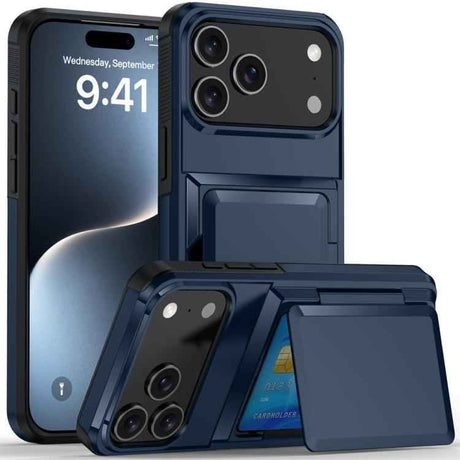 Kalebol Flip Card Wallet Holder Shockproof Phone Case