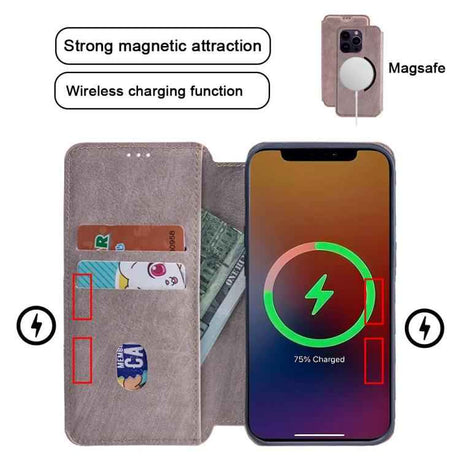 Kalebol Flip Card Slot MagSafe Leather Phone Case