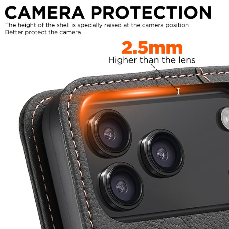 SUTENI J07 Flip Leather Phone Case - Multifunctional Horizontal Flip MagSafe Design