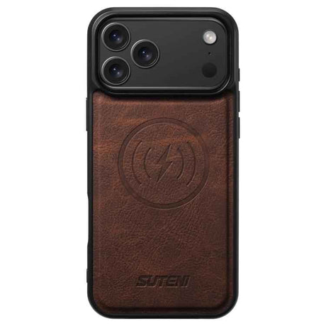 Suteni G5 Litchi Leather Magnetic MagSafe Phone Case