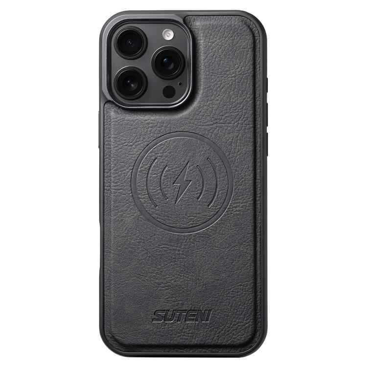 Suteni G5 Litchi Leather Magnetic MagSafe Phone Case