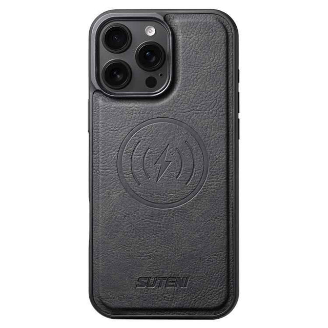 Suteni G5 Litchi Leather Magnetic MagSafe Phone Case