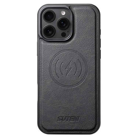 Suteni G5 Litchi Leather Magnetic MagSafe Phone Case